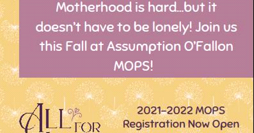 MOPS - Mothers of Preschoolers Begins this Fall!